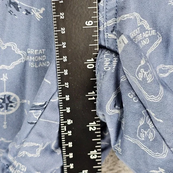 LL Bean Blue Favorite Fit Chino Shorts Womens 8 Stretch Lightweight Geometric - Picture 5 of 11